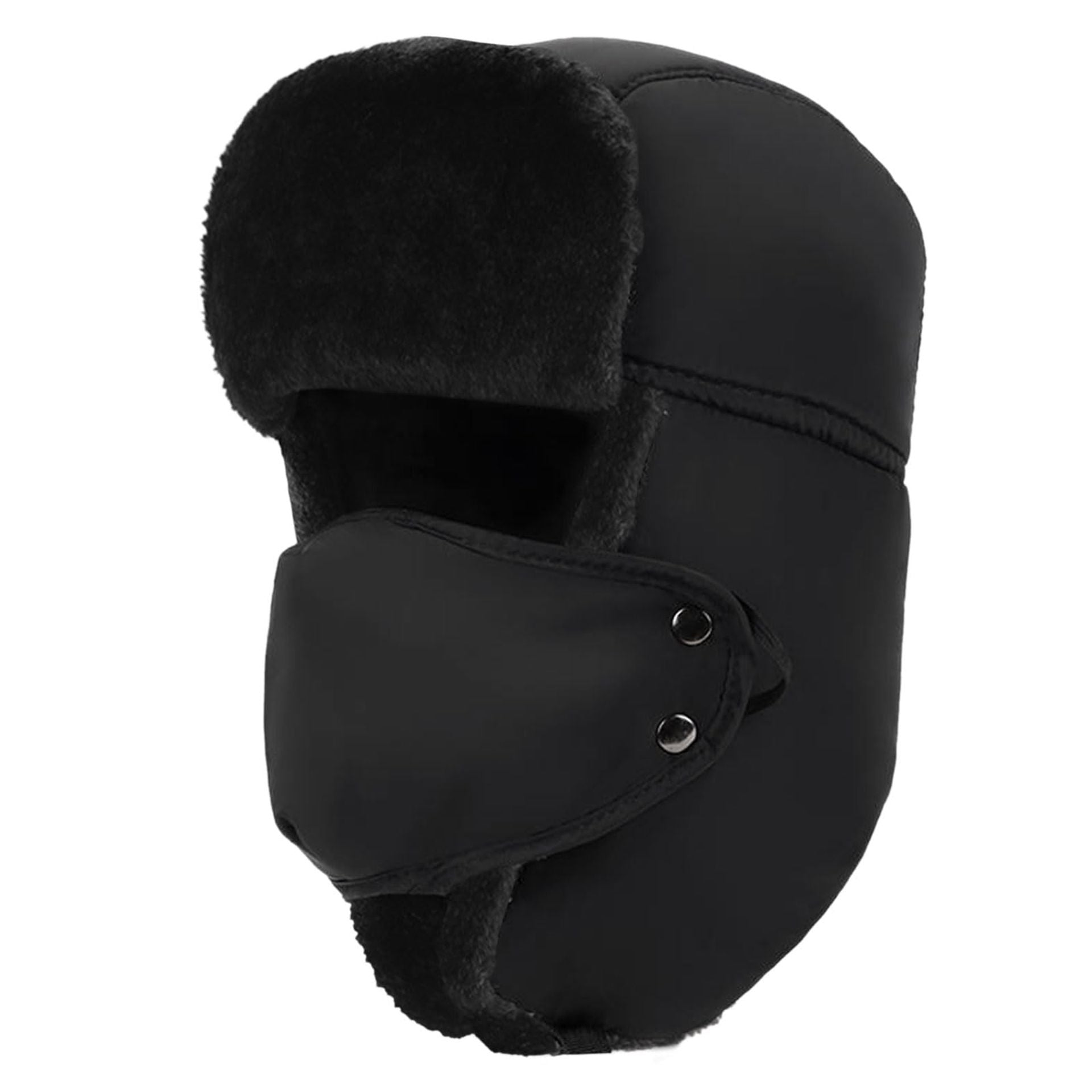 SKHAOVS Black Unisex Winter Ear Flap,Windproof and Cold-Proof Cap image 5