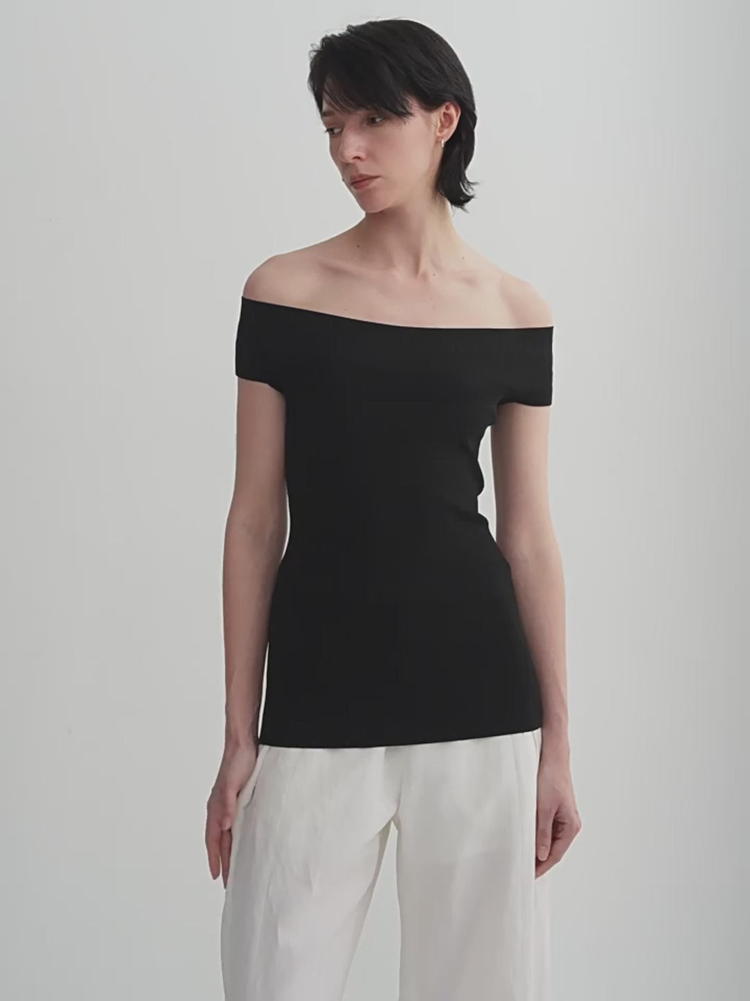 Mulberry Silk Blended One-Shoulder Strapless Elegant Multi-Color Knitted Summer image 2