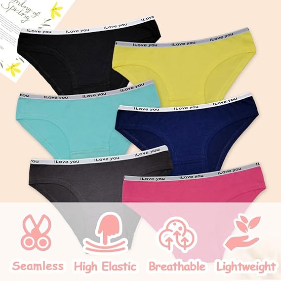 Yun Meng Ni Teenage Girls Knickers 6 Pack High Stretch Underwear Sports image 4