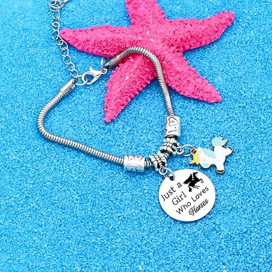 Horses Bracelet Just a Girl who loves Horses Bracelet for Women and Girls image 0