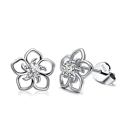 Sparkling Zircon 925 Sterling Silver Stud Earrings for Women - Elegant Gift image 2