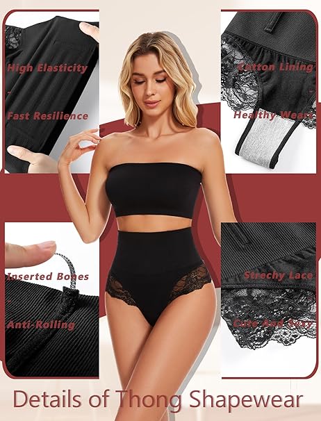 SURE YOU LIKE Women Mid Waisted Shapewear Thong Tummy image 2