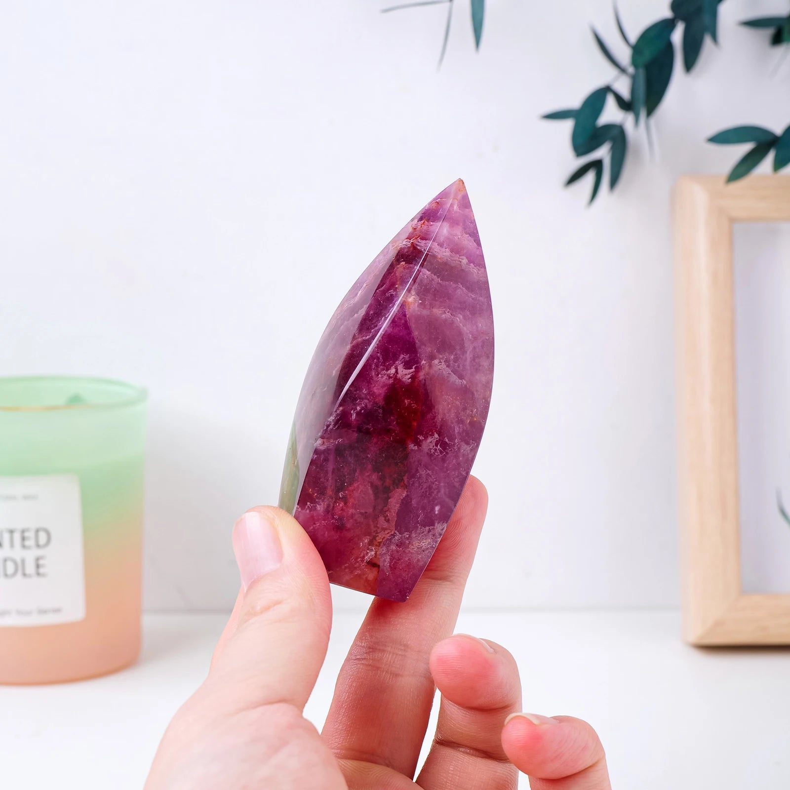 Healing Stone Natural Crystal Candy Crystal Flame for Home Decoration image 1