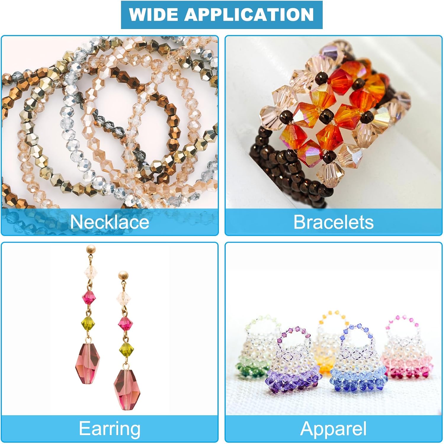 PATIKIL 840 Pcs Lemon Yellow 4mm Faceted Crystal Beads Jewelry Making image 14