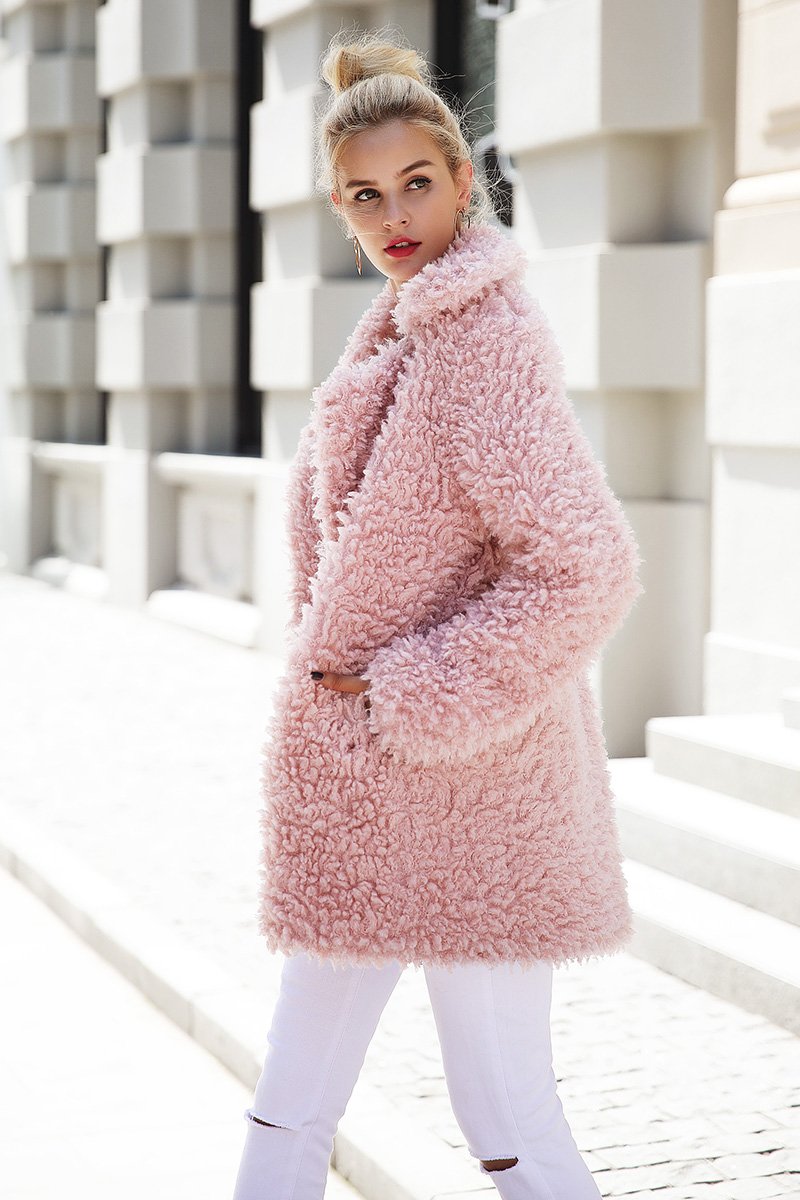 Faux Fur Long Casual Coat image 3