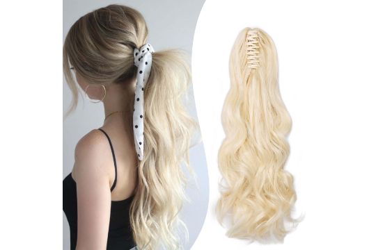 Gairyan Clip in Hair Extensions Curly Wavy Blonde Long Hair image 0