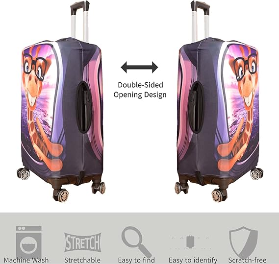 7-Mi Suitcase 3D Print Design Travel Protector Trolley Case Funny Luggage Cover image 2