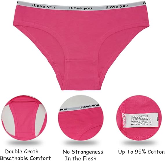 Yun Meng Ni Teenage Girls Knickers 6 Pack High Stretch Underwear Sports image 3