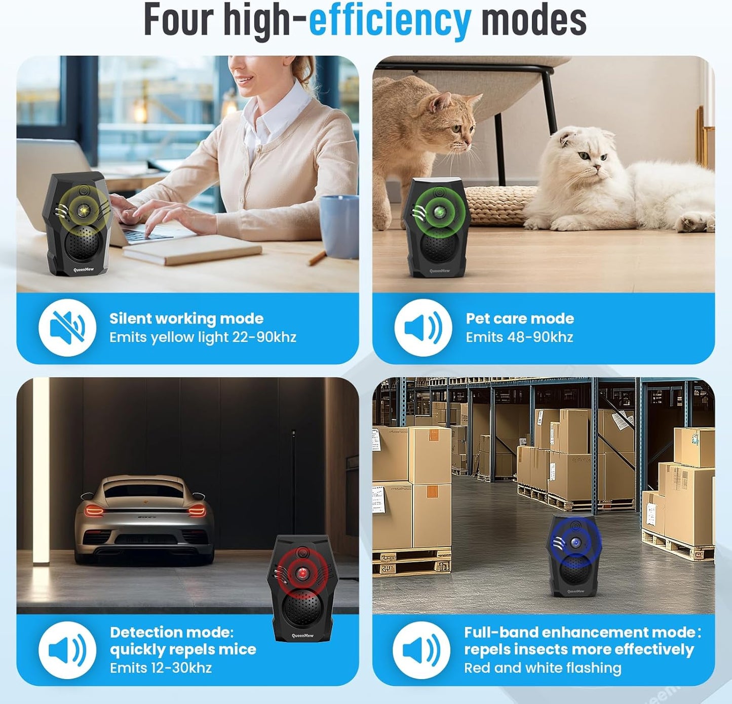 Ultrasonic Pest Repeller,4 Mode Ultrasonic Mouse Repellent,Powerful Mouse Repell image 4