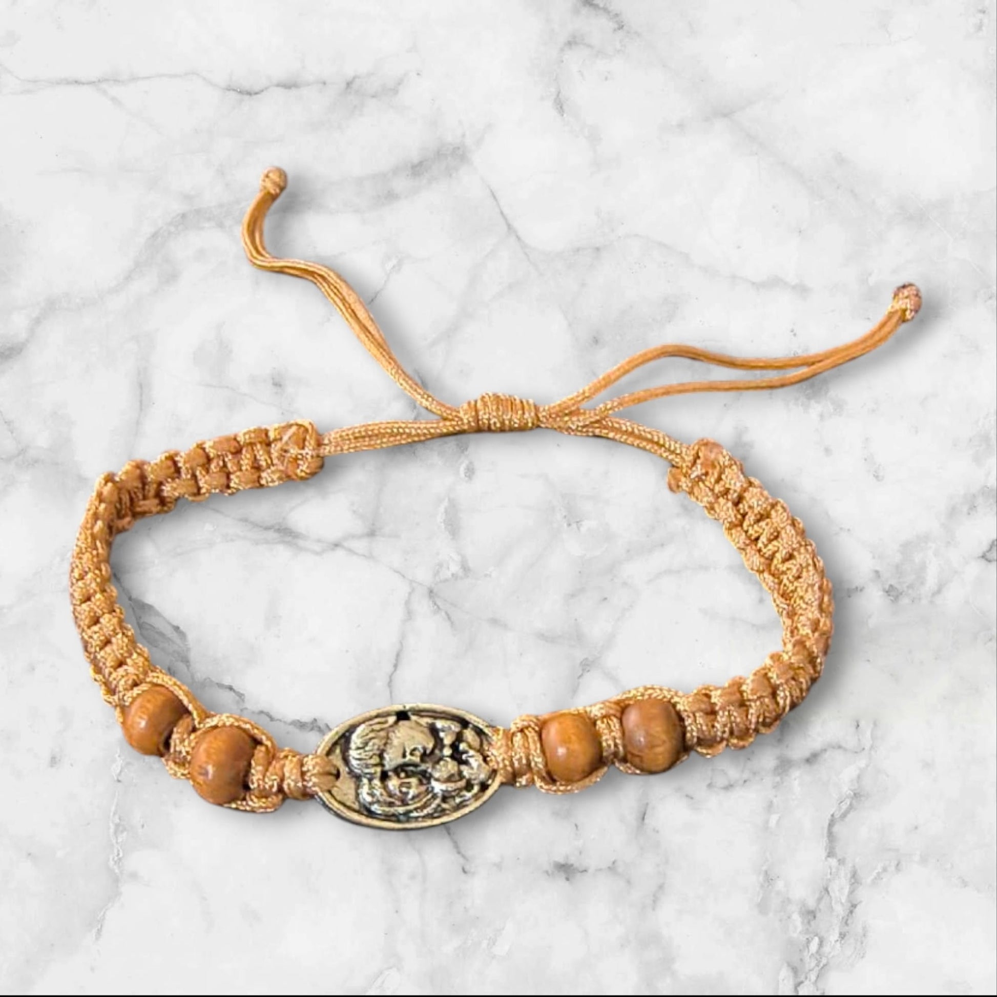 Holy Land Jerusalem Bracelet - Olive Wood & Holy Family Icon image 0