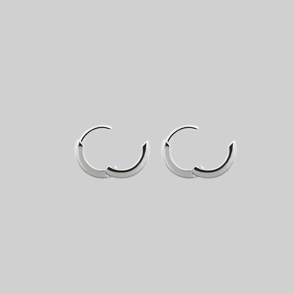 Chunky Sterling Silver Clicker Hoop Earrings - 12mm Everyday Style image 0