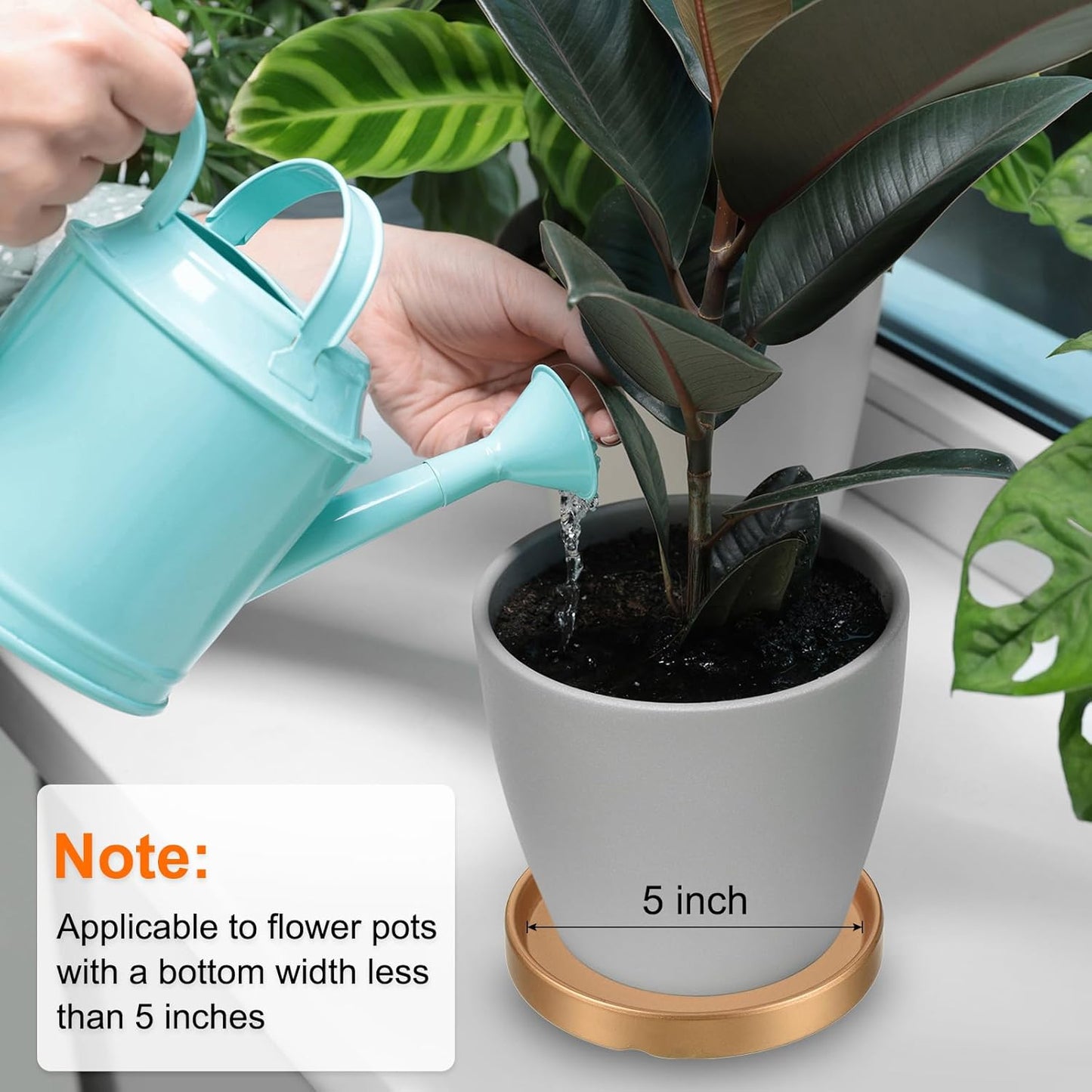 PATIKIL 6.7-inch Square Ceramic Plant Pot Saucer – Indoor Outdoor Flower Drip T image 5