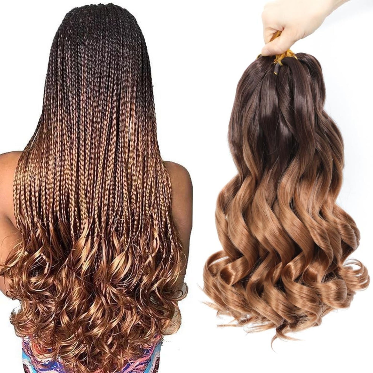 French Curl Braiding Hair 12 Inch 8 Packs Curly Braiding image 1