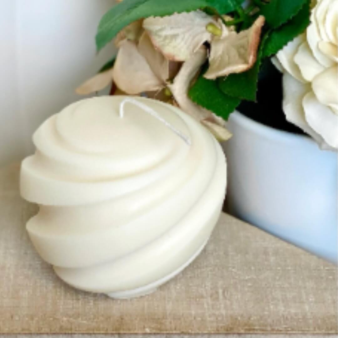 Minimalist Swirl Candles – Handcrafted Soy Wax Décor image 5