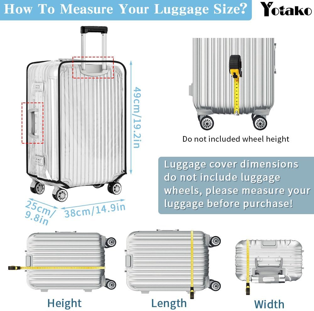 Yotako Durable Clear PVC Suitcase Cover for 20-30 Inch Wheeled Luggage image 8