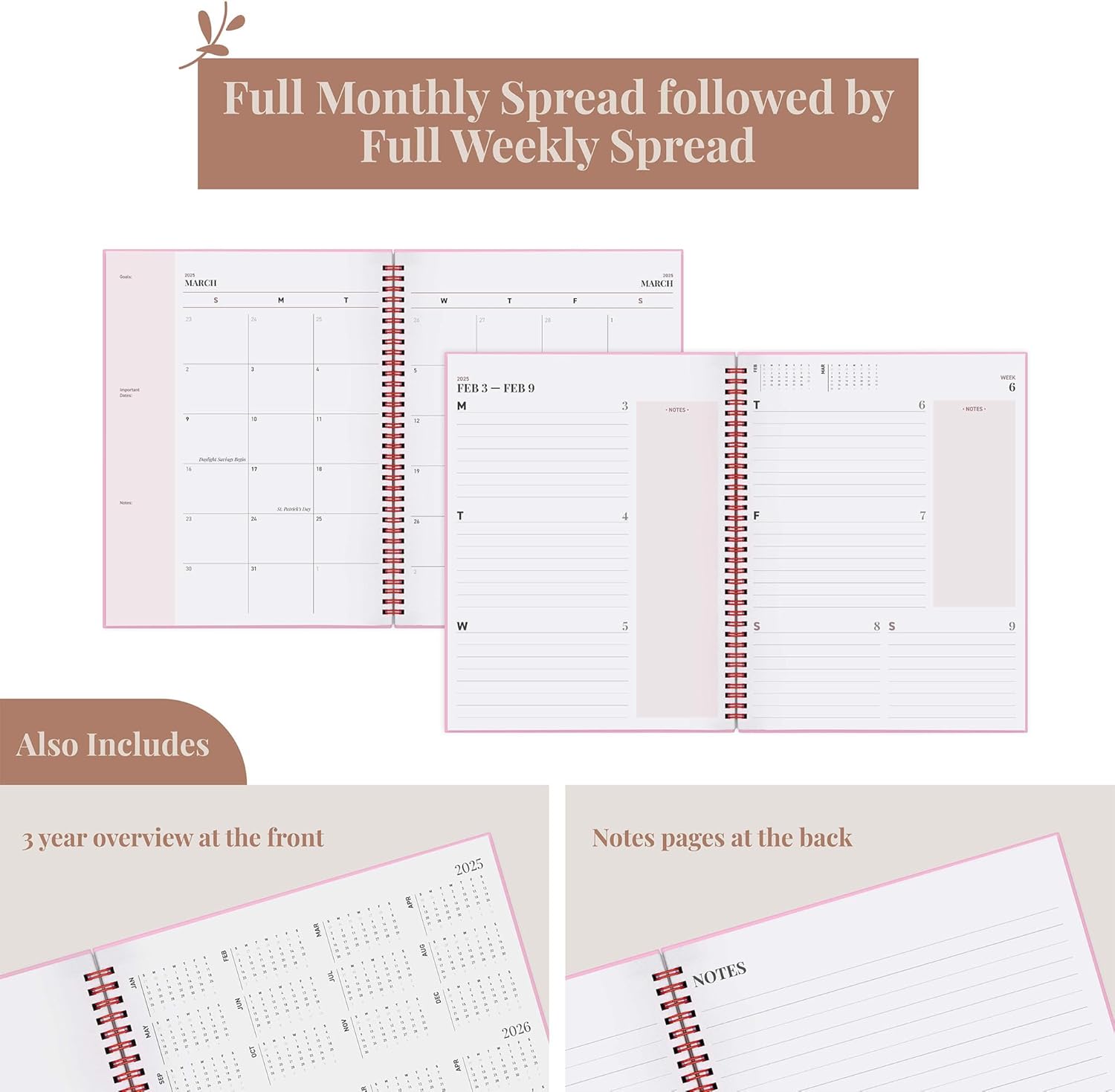 Rileys & Co 2025 Floating Weekly Planner - Annual Weekly & Monthly Agenda Planne image 5