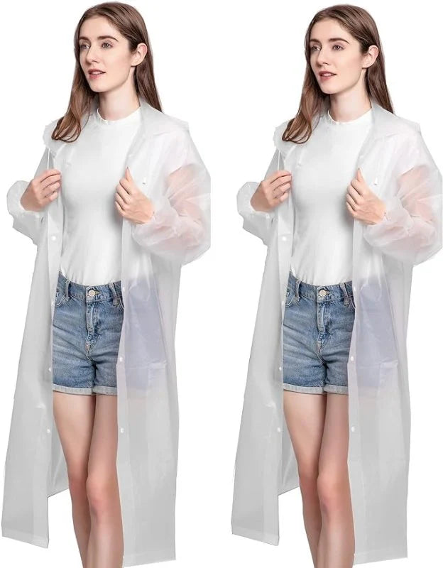 Fantalon Pack of 2 Rain Poncho Men Women Waterproof Rain Cape Festival Rain Jack image 1