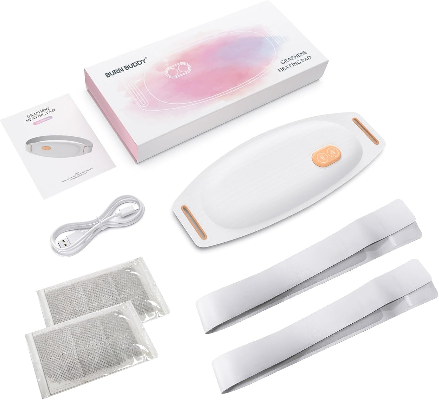 Burn Body Graphene Cordless Heating Pad – Portable Electric Heat & Vibration Bel image 4