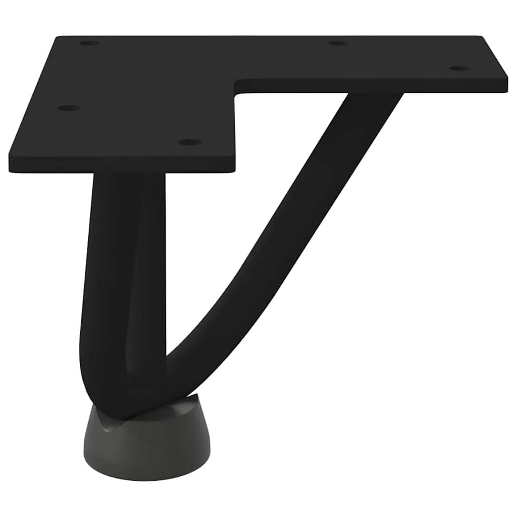 vidaXL Black Steel Hairpin Legs for Coffee Table, Set of 4, 4-Inch Tall image 3