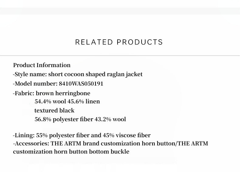 "Warm Cocoon" Italian Herringbone Wool Classic Lapel Micro-Coon Short image 4