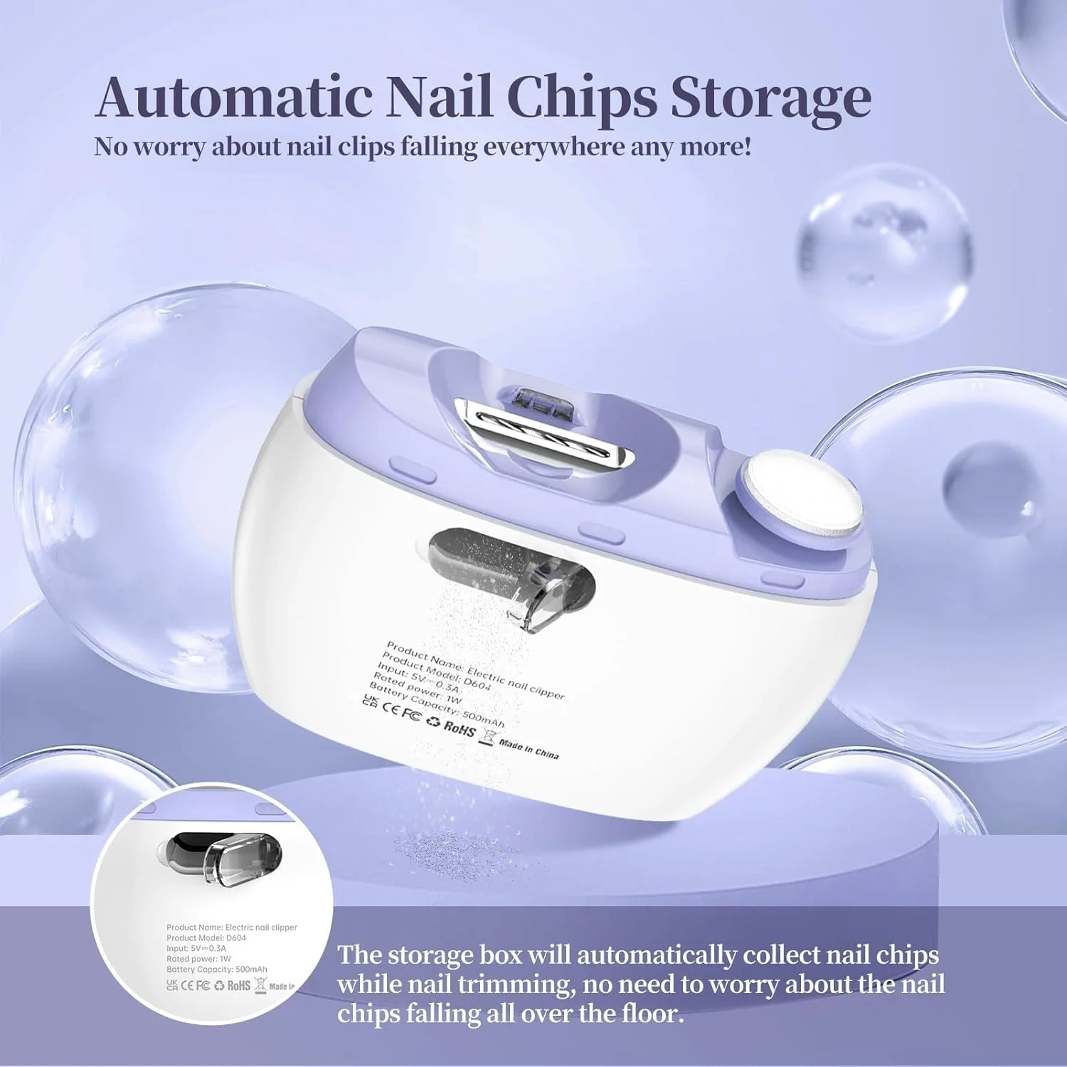 Flend Electric Nail Clipper,2-in-1 Automatic Nail Clipper,Electric Nail Grinder image 4