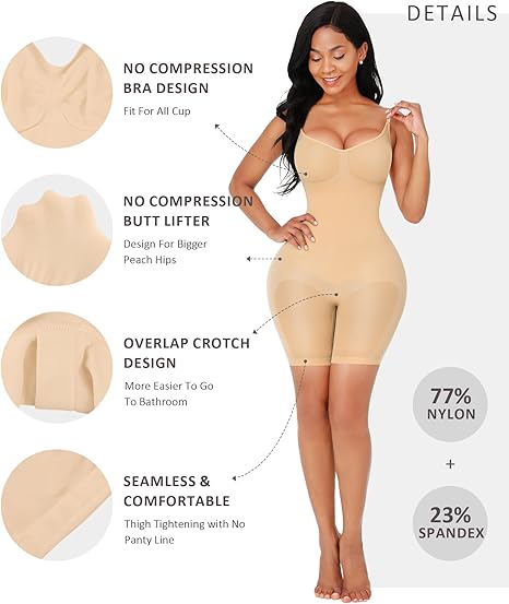 FeelinGirl Comfortable Shapewear for Women Tummy Control Body Shaper Full Body image 7