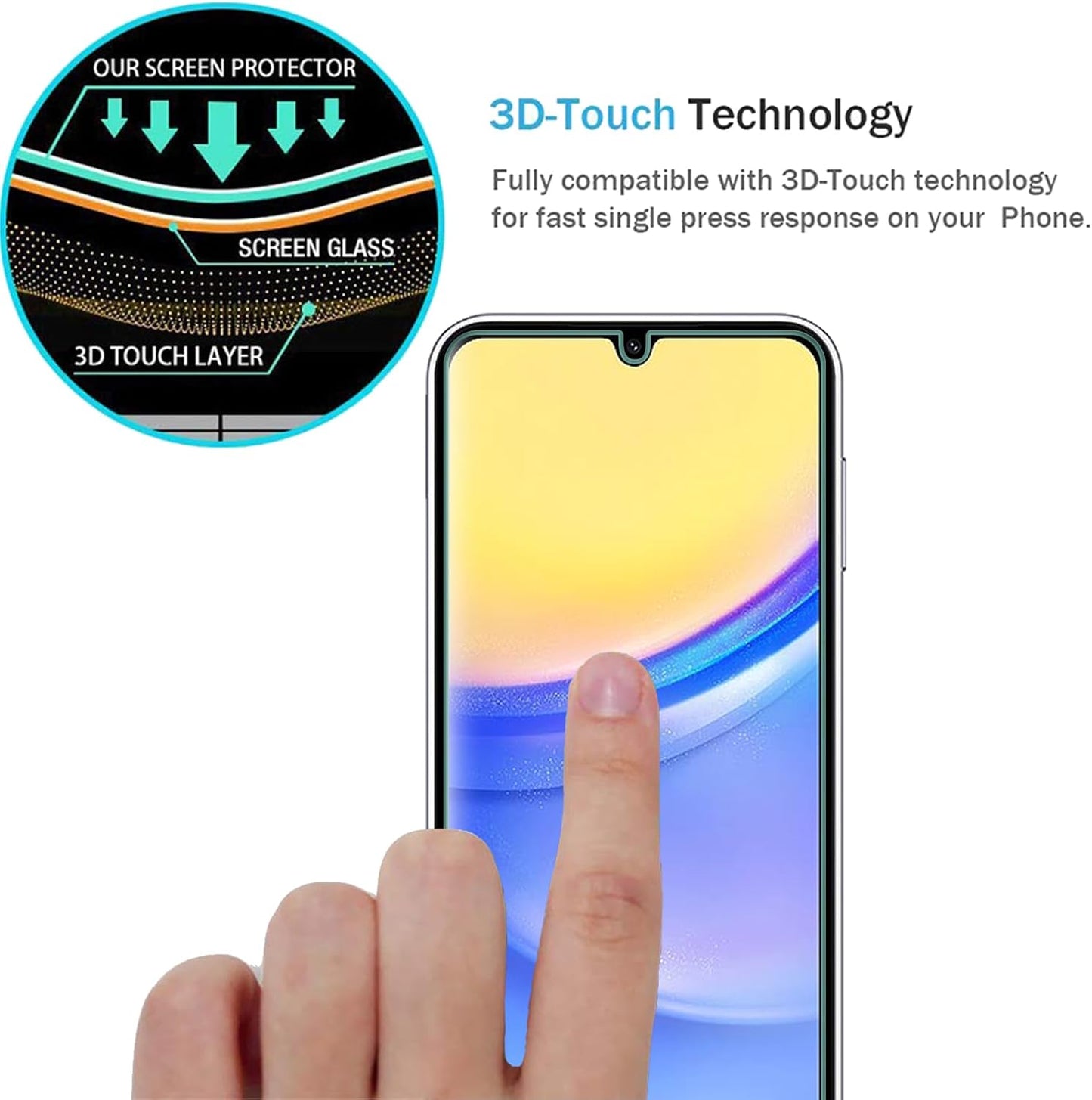 AOKUMA Screen Protector for Samsung Galaxy A15 4G / 5G Tempered Glass, Pack of 2 image 4
