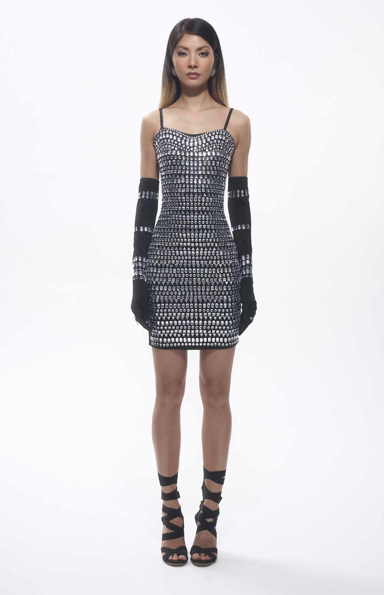 Bandage Diamante Crystal Embellished Mini Dress image 1
