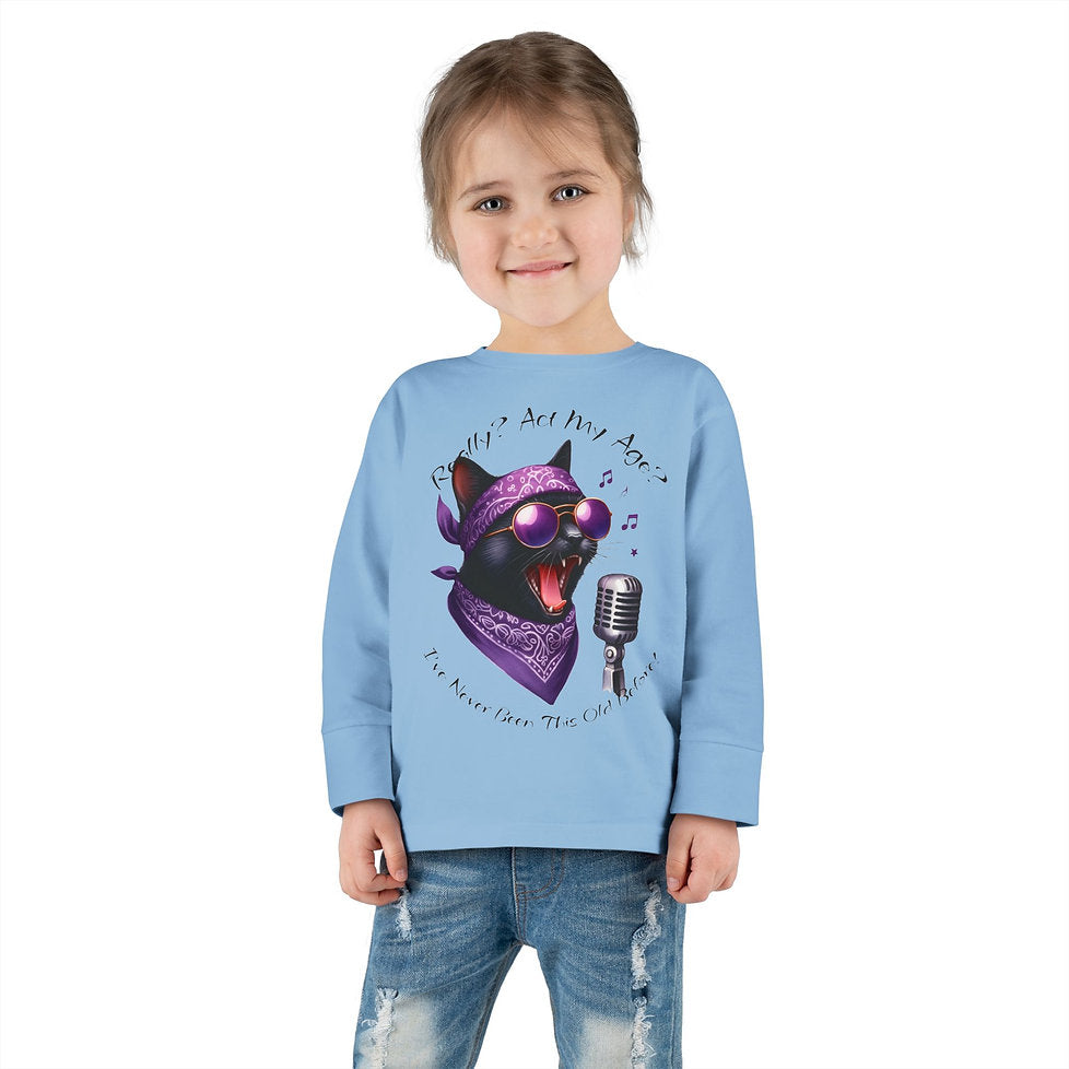 Rockin' Cattytude Toddler Long Sleeved Jersey Tee image 15