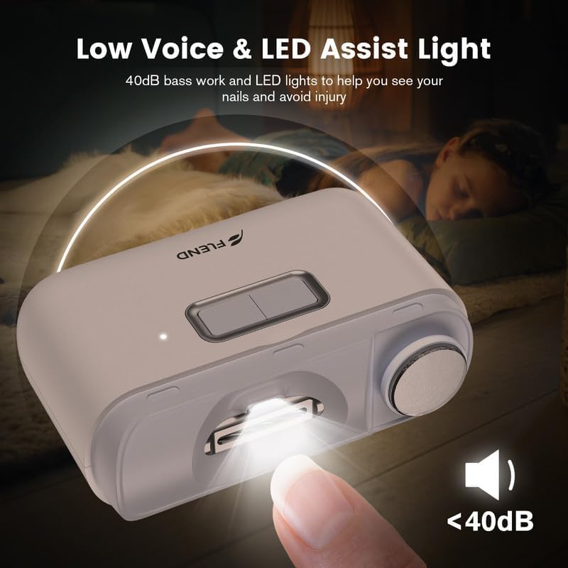 FLEND D604 Electric Nail Clipper – 2-in-1 Auto Trimmer & File with LED Light image 3