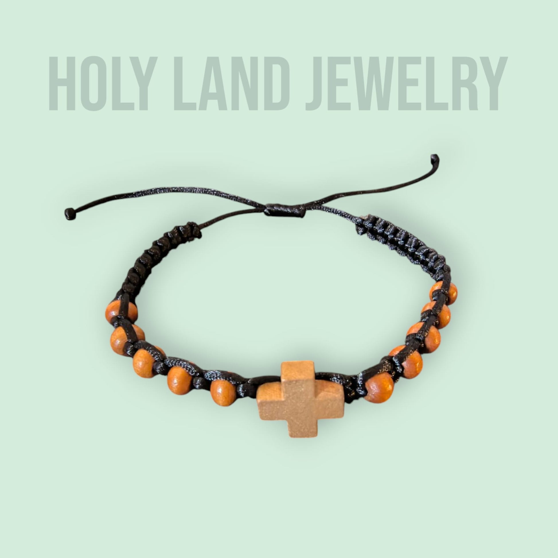 Holy Land Jerusalem Bracelet-Olive Wood Cross image 1