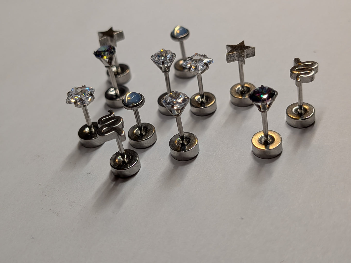 Implant Grade Titanium Threadless Push Pin Ear Studs for Tragus Helix Piercings image 3