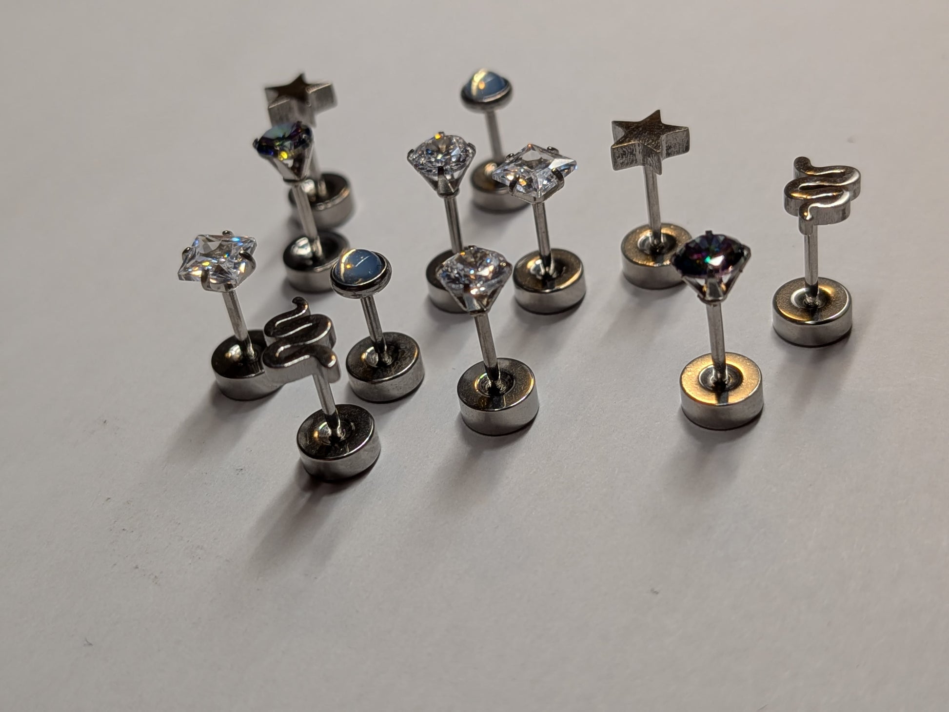 Implant Grade Titanium Threadless Push Pin Ear Studs for Tragus Helix Piercings image 3