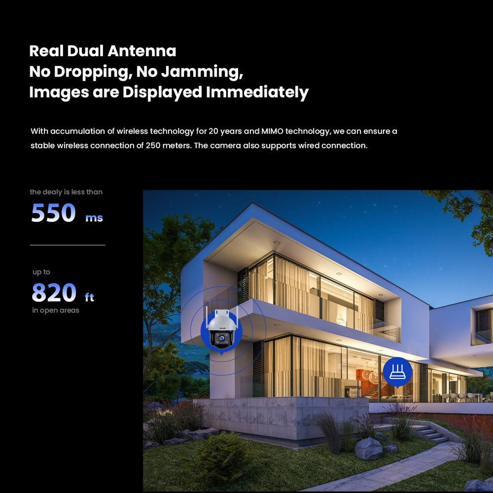 Tenda 4MP Outdoor Wi-Fi Pan/Tilt Camera: 360° Full-Color Night Vision image 2