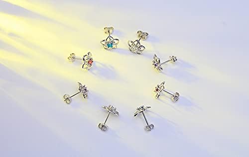 Sparkling Zircon 925 Sterling Silver Stud Earrings for Women - Elegant Gift image 0