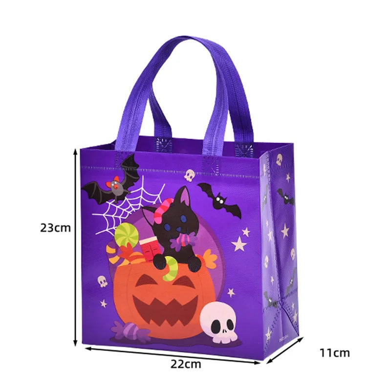 1-60pcsTrick or Treat Bags Halloween Tote Bag With Handle Halloween Party Kids image 5