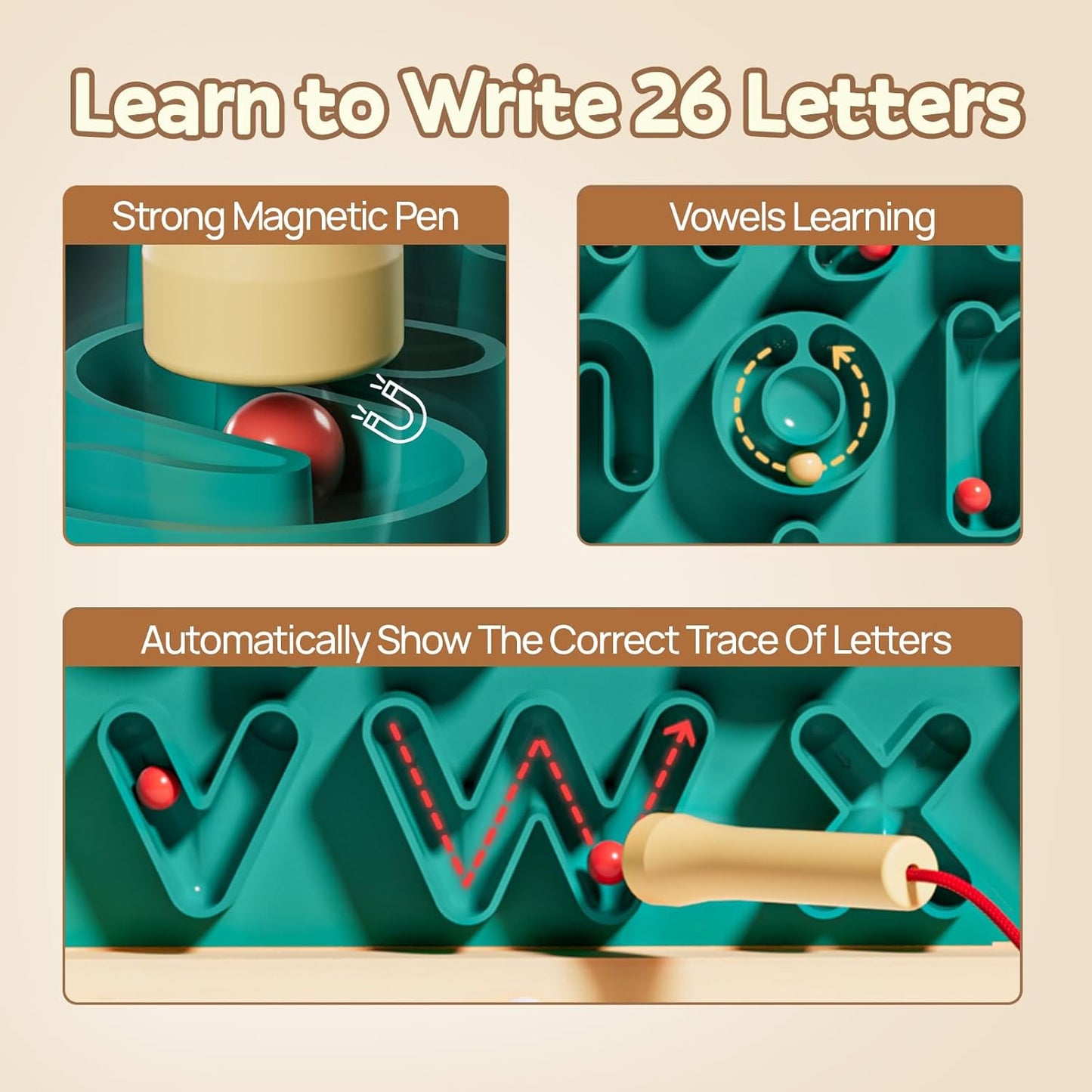 TOP BRIGHT Magnetic Alphabet Game for 3 4 5 Years Old image 4