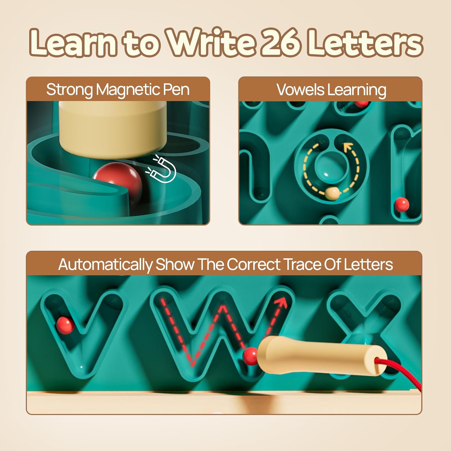 TOP BRIGHT Magnetic Alphabet Game for 3 4 5 Years Old image 4