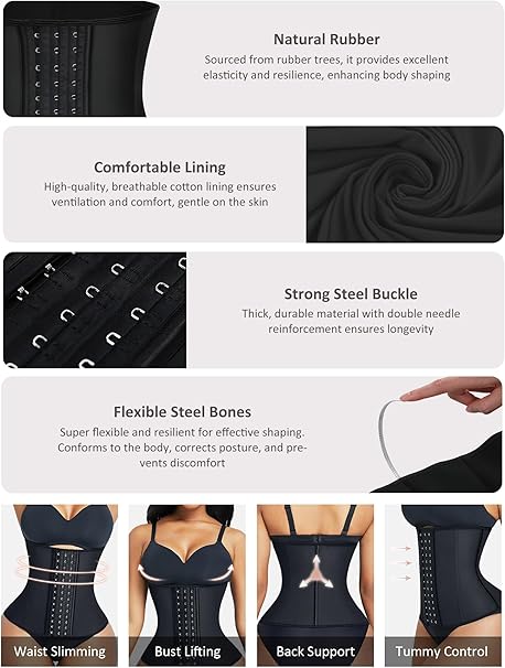 FeelinGirl Waist Trainer for Women Tummy Control Workout Slimming Body Shaper image 4