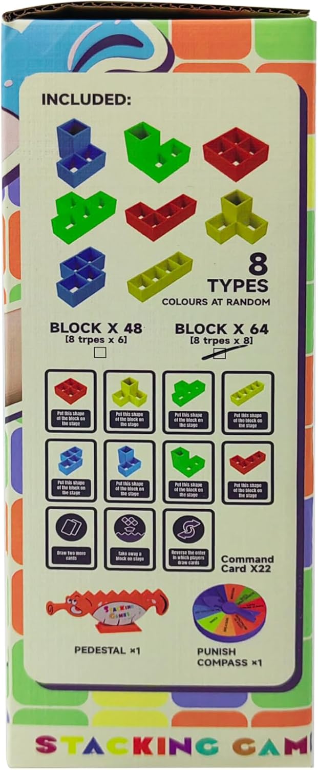 64pcs Hippocampus Tower Stacking Game image 8