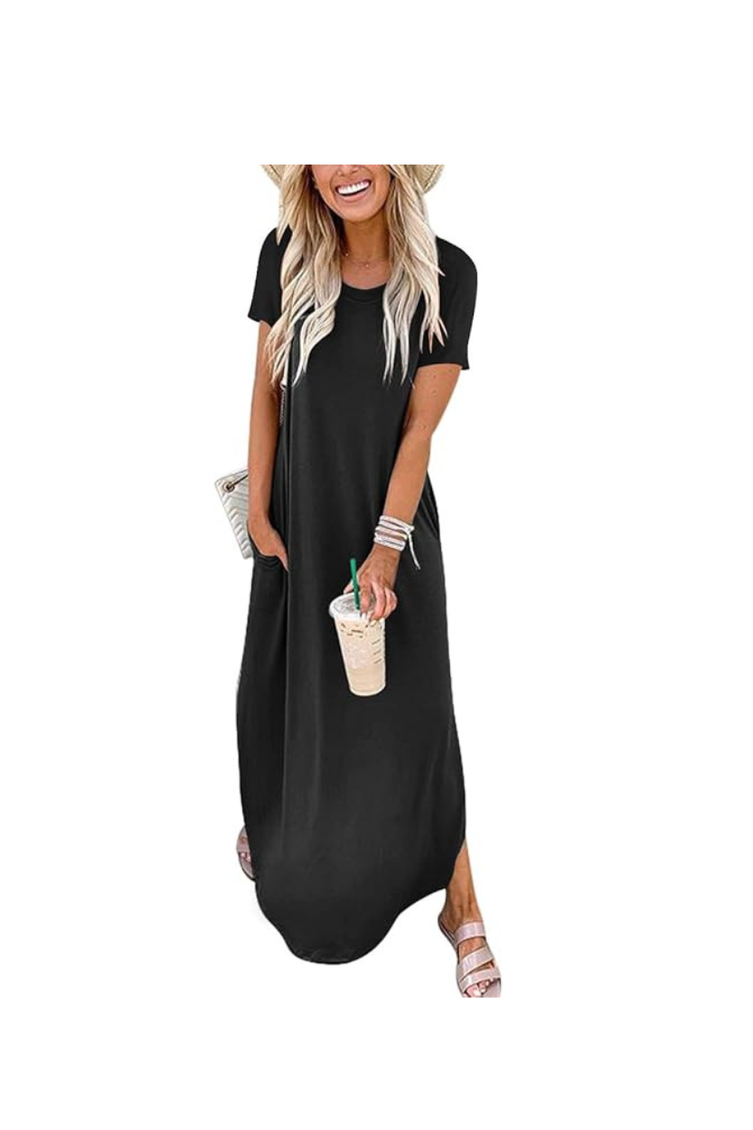 AUSELILY Maxi Dress for Women UK Casual Summer Long Dress Beach image 0