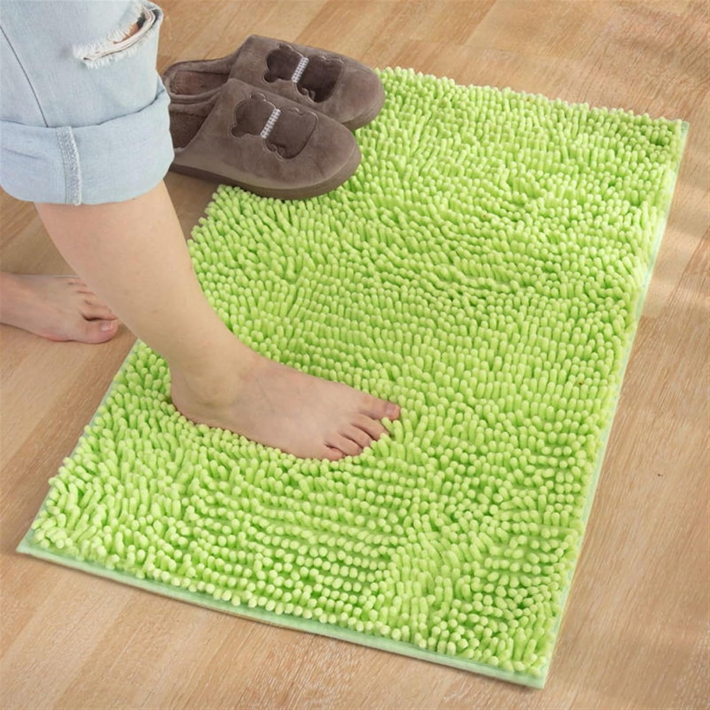 Bath Mat High Pile Chenille Non-Slip Rug Washable Bath Mat image 0