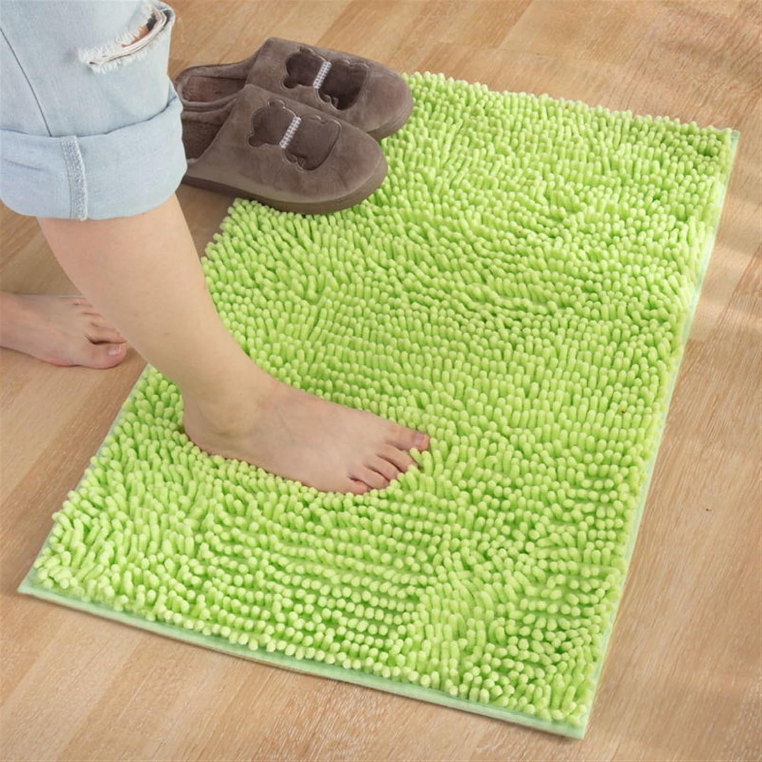 Bath Mat High Pile Chenille Non-Slip Rug Washable Bath Mat image 0