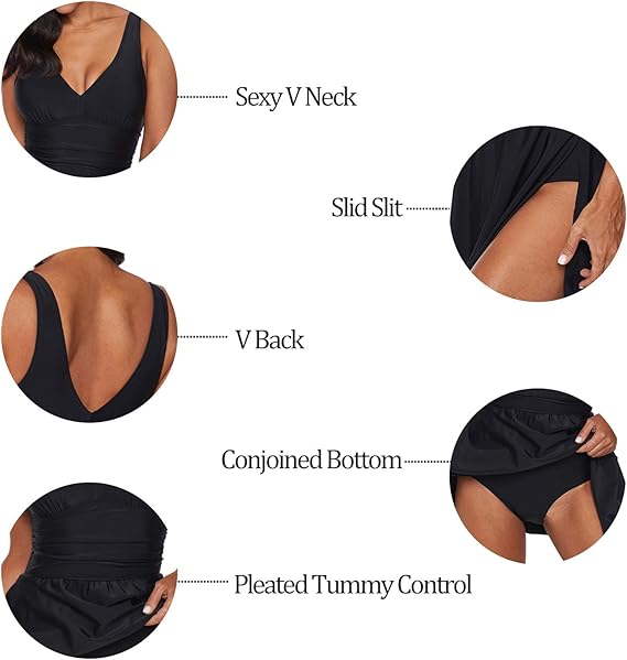 Jywmsc Women One Piece Swimwear V Neck Floral Printed Padded Swimming Costume image 8