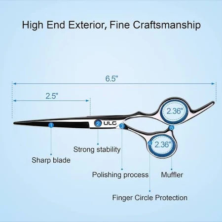 Hair Cutting Scissors Thinning Teeth Shears Set ULG Professional Barber Hairdres image 4