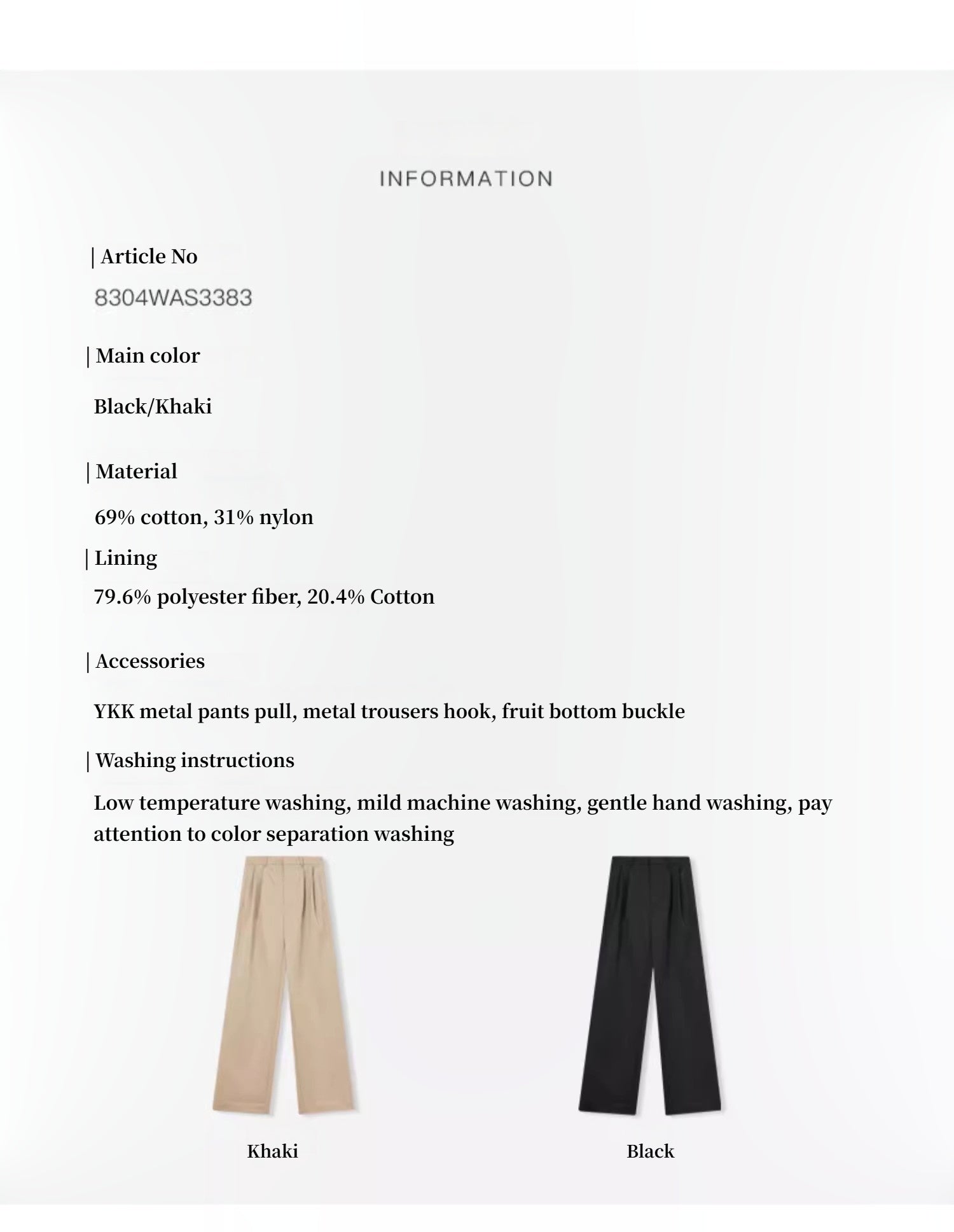 Spliced Double-Pleat Wide-Leg Trousers Straight-Leg Trousers for Women image 4