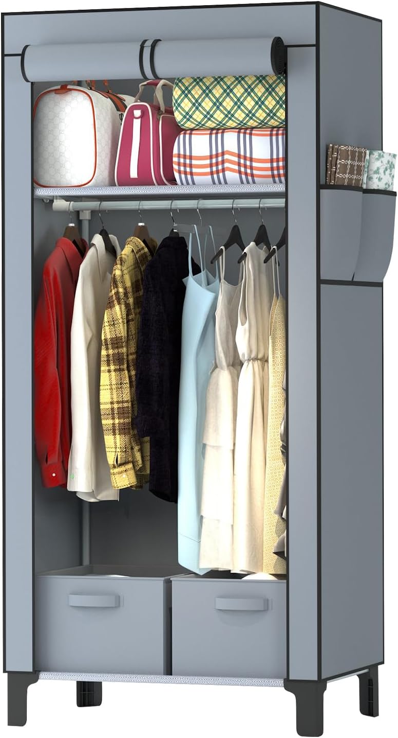 LOEFME Canvas Wardrobe 161  59  45cm image 2