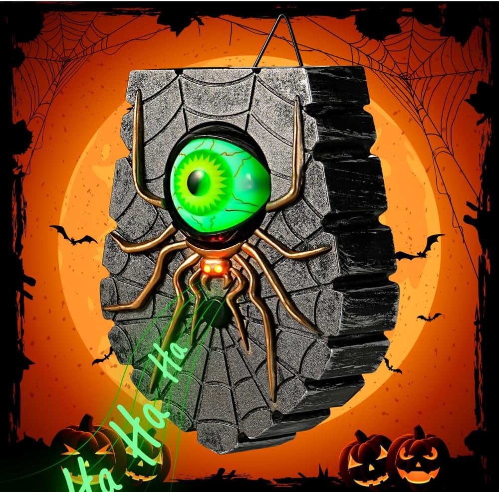 TRIXES Halloween Doorbell, Haunted Eyeball - Creepy Light Up Eyeball Doorbell image 0