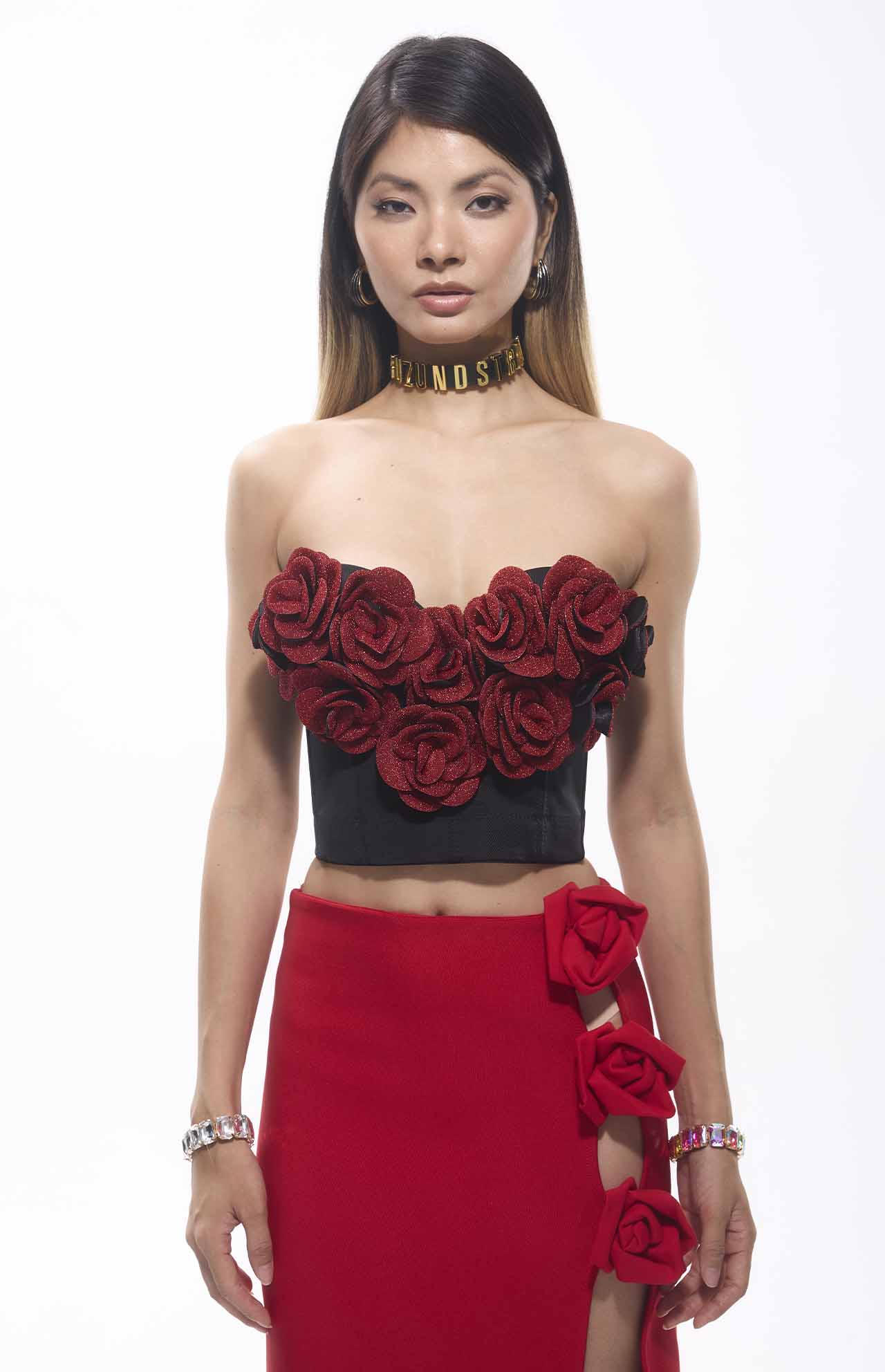 Rosa Flower Patch Corset Mini Top image 0