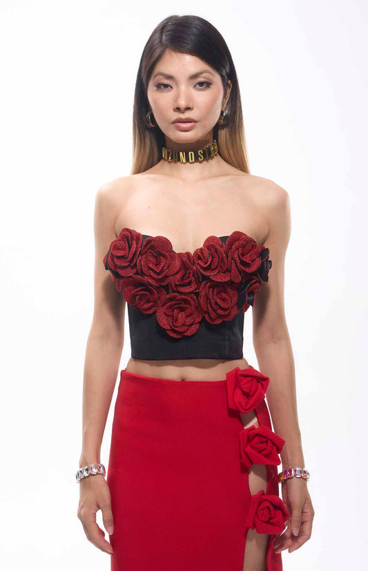 Rosa Flower Patch Corset Mini Top image 0